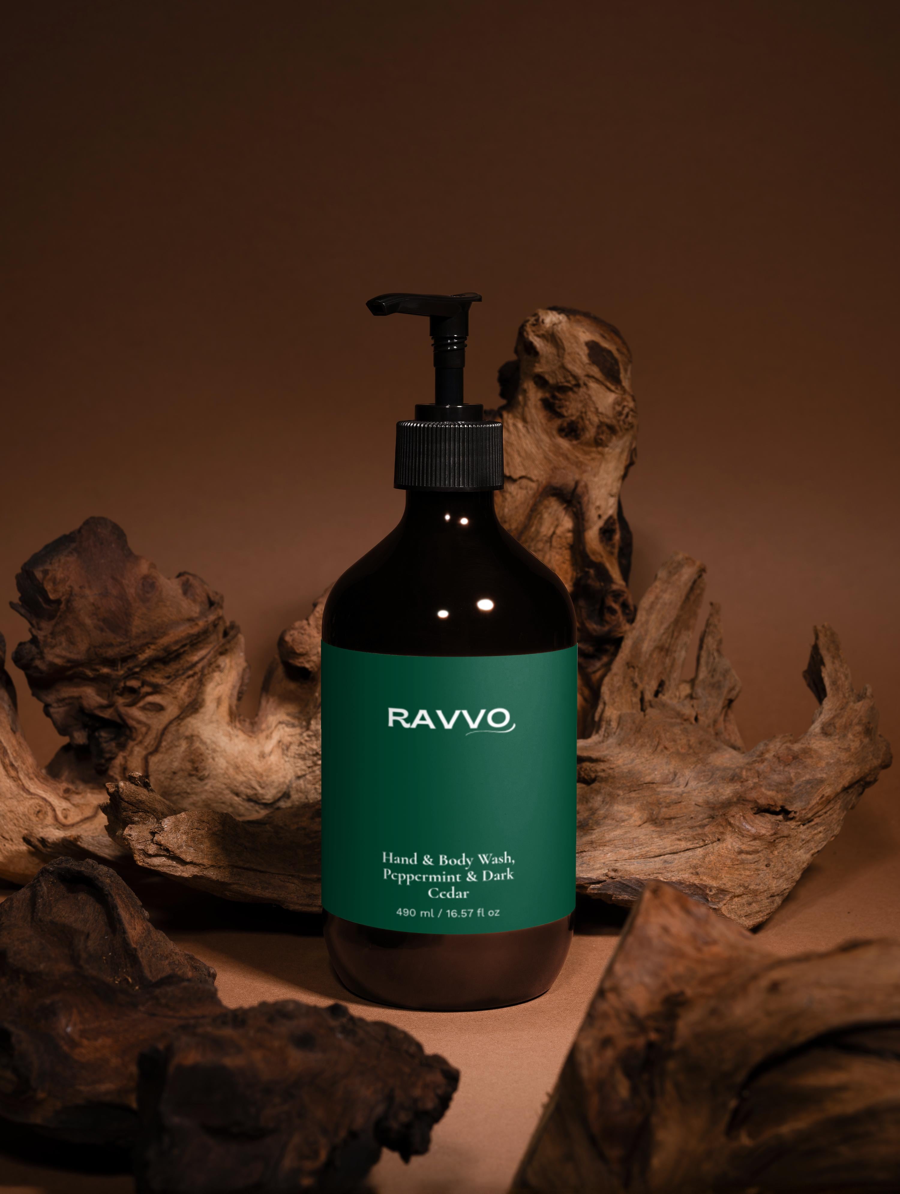 Hand & Body Wash, Peppermint & Dark Cedar